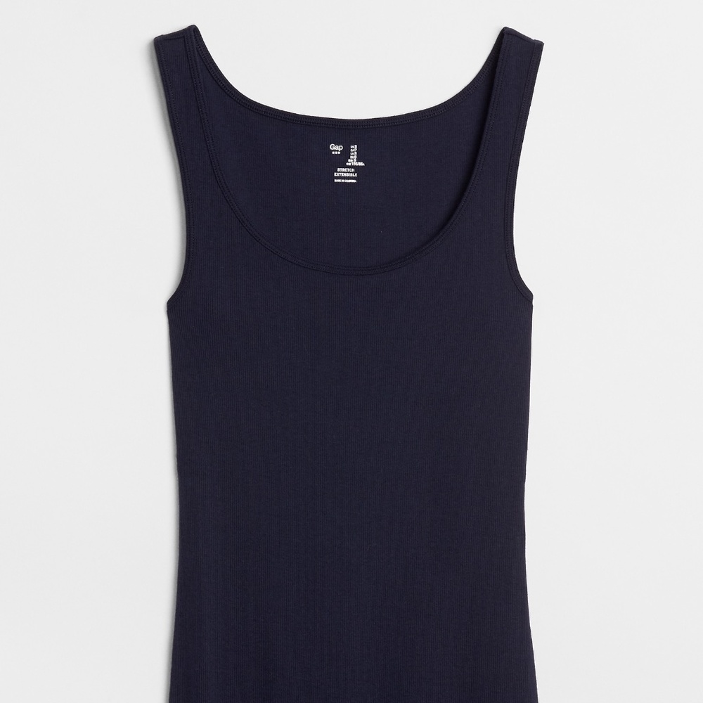 Navy Blue Ripped Tank Top